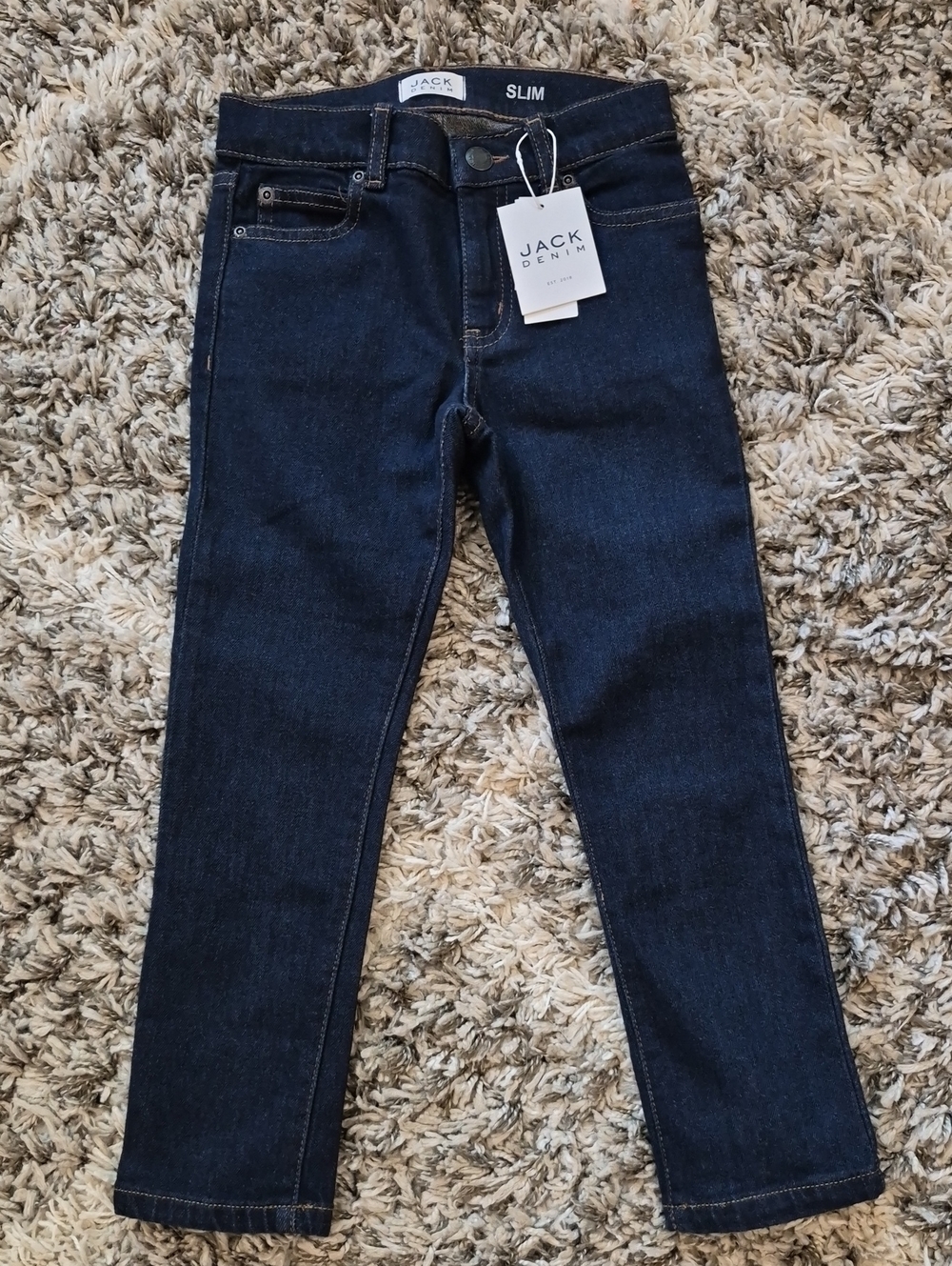 Janie and Jack Boys Slim Fit Dark Wash Jeans